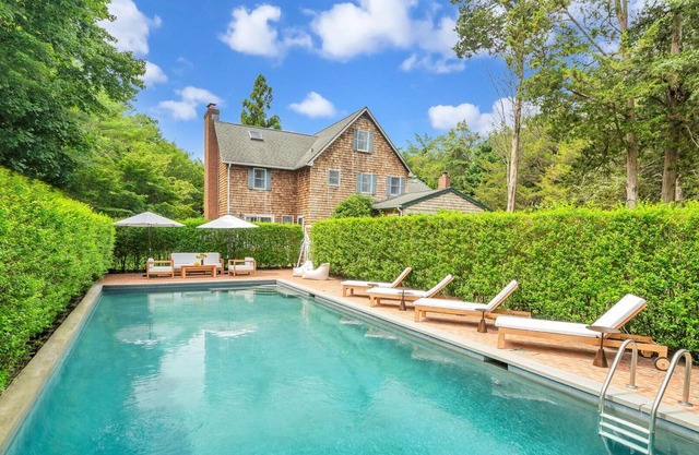 Newly renovated and refurnished, secluded East Hampton home with heated...