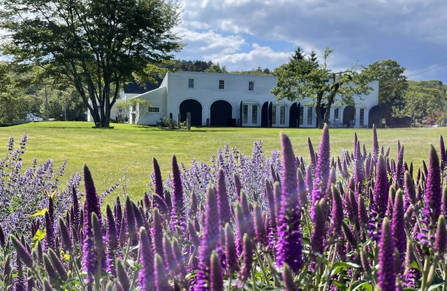 Newly Renovated Carriage House surrounded by water and lush gardens.