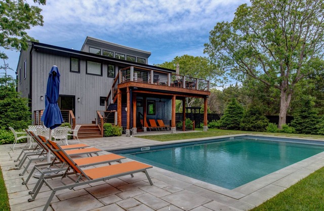 Newly renovated contemporary with glimpse of Gardiners Bay, custom details...