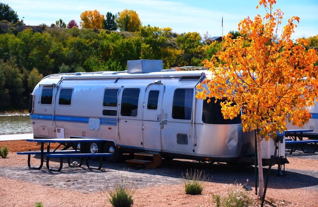 Newly updated Airstream with modern amenities on the bank of the Colorado River.