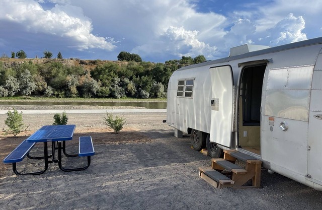 Newly updated Airstream with modern amenities on the bank of the Colorado River.