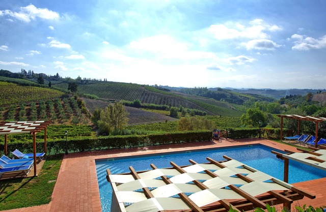 Angenehme Wohnung mit Pool, W-LAN, Klimaanlage, TV, Panoramablick und Parkplatz, bei San Gimignano