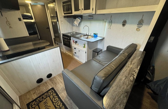 Nice RV with AC in charming Holly Beach steps from the beach