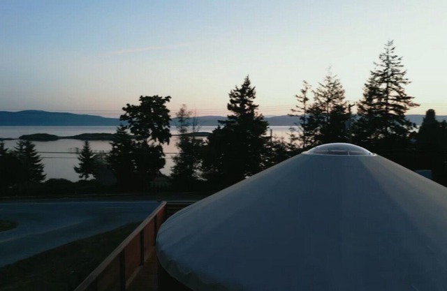 Ocean front luxury yurt on beautiful landscaped property