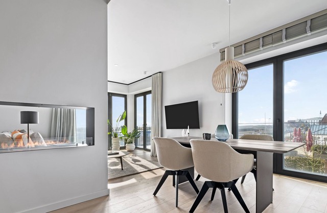 Oceanview Suite - Meerblick, 2 Schlafzimmer, Waschtrockner, Ethanol-Kamin
