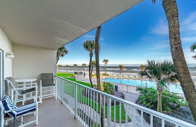 Wonderful second-floor, ocean-front two-bedroom condo. Great beach and pool!