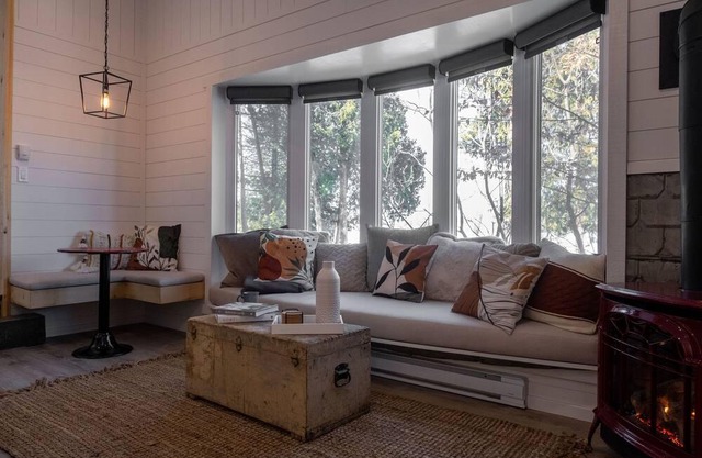 Our modern lakeside getaway with hot tub