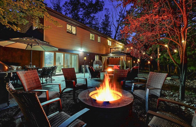Outdoor Entertainment Space: Family Poconos Home