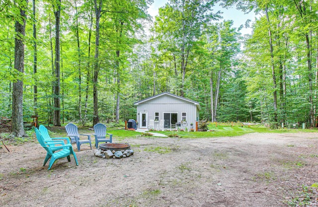 Patio, Grill + Fire Pit: Traverse City Home