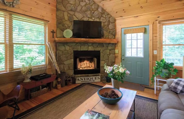Pet-friendly 2-bd cabin w/hot tub and fenced-in yard close to town