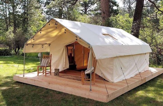 Pioneer Wall Tent, "Pioneer" Wall Tent by the Stream