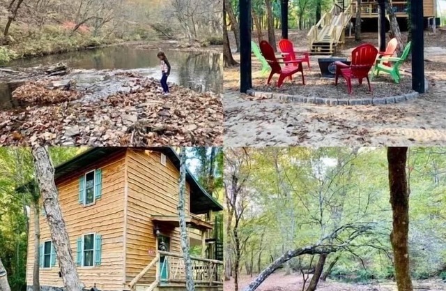 Private 14 acre Creek side Cabin and close to Lake