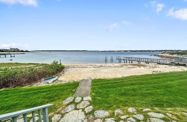 Private beach just steps off the back deck and amazing water views