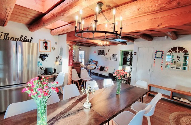 Private Beach on Rio Grande Adobe Historical Artist Family Home near Ski Valley