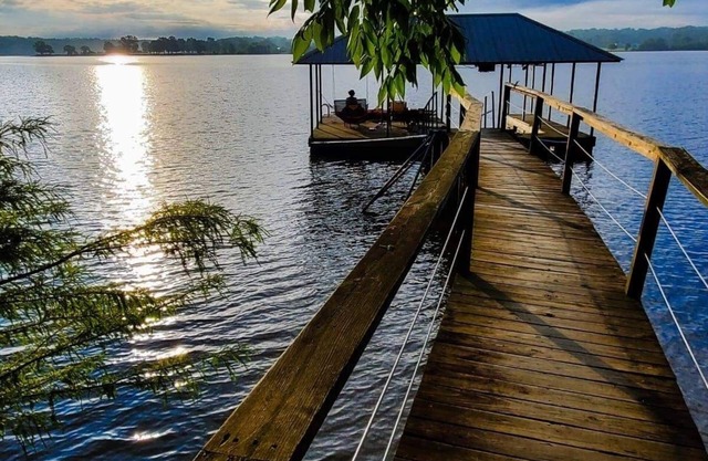 Private dock on Kentucky Lake, views of the water from every room in house