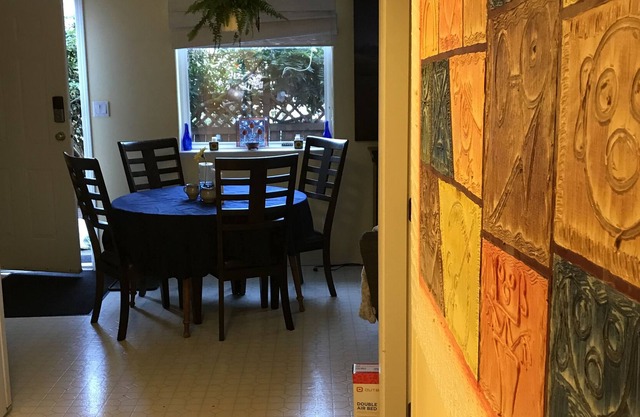 Private entrance 1 bedroom patio suite with self check in coded
