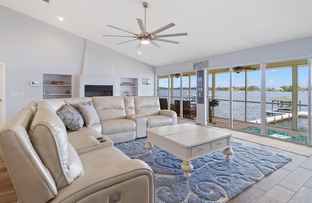Private Gated Bayfront Home With Panoramic Water Views & Private Dock