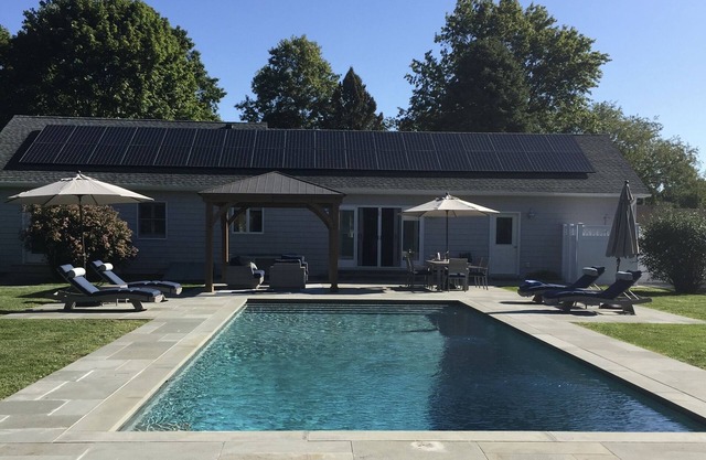 Private heated pool and spacious yard. 5 minute walk to the beach.