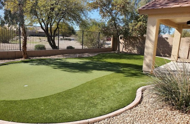 Private putting green at Johnson Ranch 3 bedroom