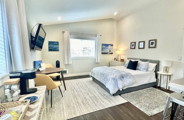 Private Studio with Seaside Charm! Full Kitchen, Walk to Town!