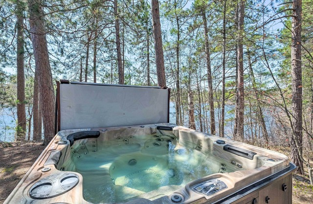 Quiet Waterfront Cabin w/ Dock, Game Room, Hot Tub