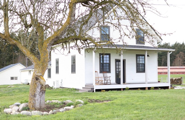 Farmhouse with a serene, private setting on the Coupeville prairie.