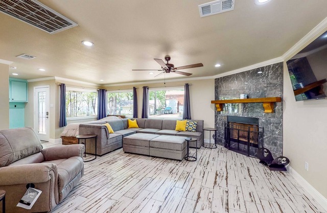 Recently remodeled lake retreat with fireplace