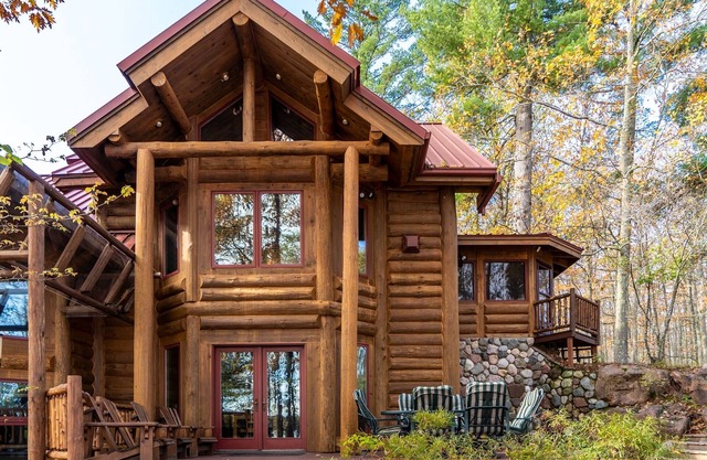Redstone, a one-of-a-kind, luxurious 7200 sq. ft. impressive Lakeside log home