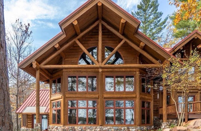 Redstone, a one-of-a-kind, luxurious 7200 sq. ft. impressive Lakeside log home