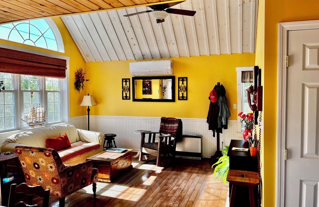 Relax at High Tide; Salt air, sea glass, and cozy comfort.