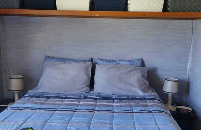 Relax in our refurbished 40 ft. RV overlooking beautiful vineyards in Ripley, NY