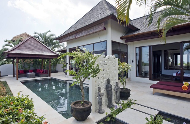 Reis-Feld-Ansicht Sahaja Villa 1 in ruhigem Bali