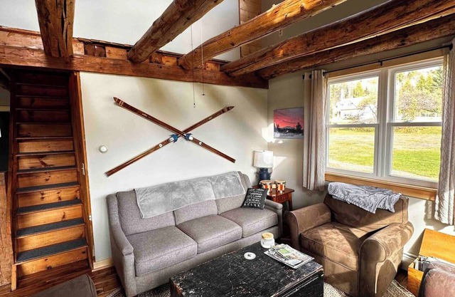 Riverfront Cabin with Burke Mountain Views