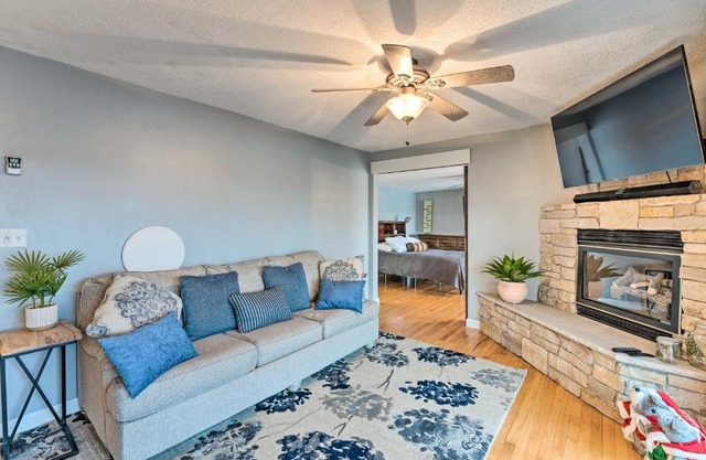 Riverfront Rockford Home with Fire Pit and Deck!