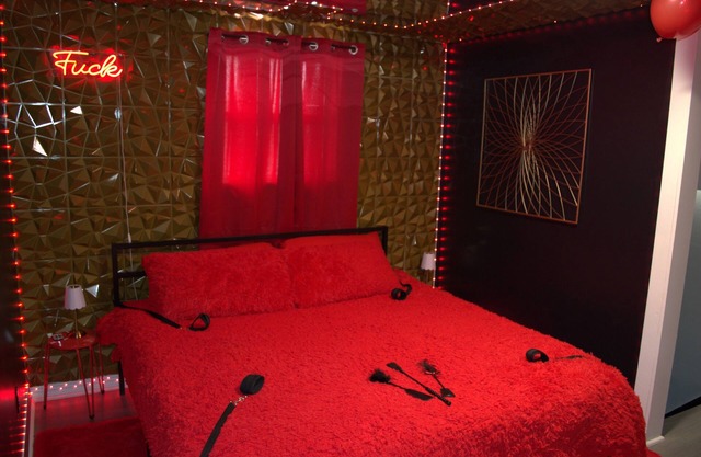 Romantic Kink Loft for Couples King Bed, Naughty Playrooms, BDSM Vibes