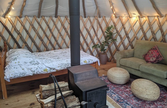 Rustic and cozy yurt on a farm