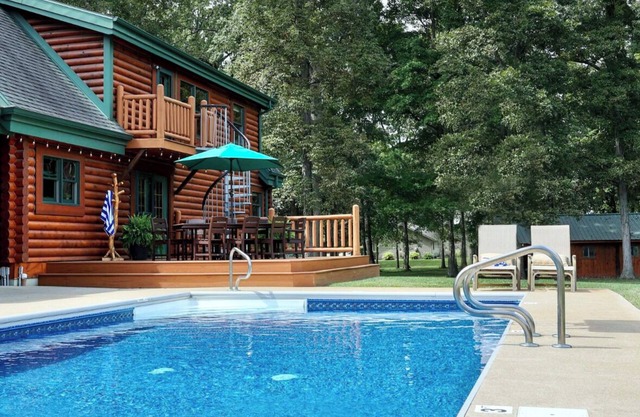 Rustic Cabin Near Bike Path — Seasonal Heated Pool, Movie Theater & Fireplace