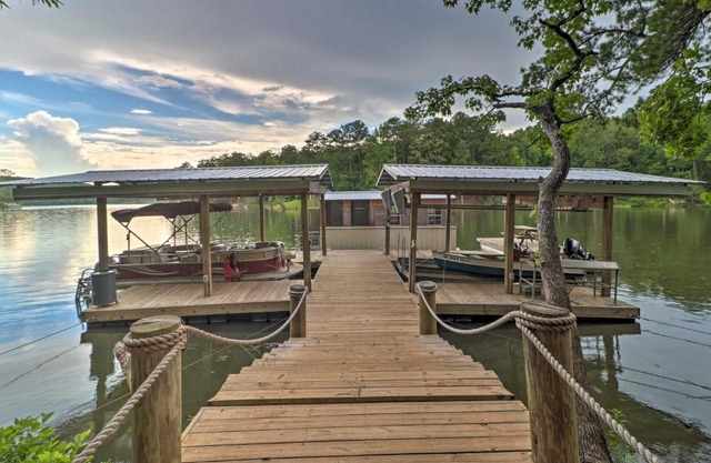 Rustic-Chic Riverfront Home with Dock, Deck and Canoes