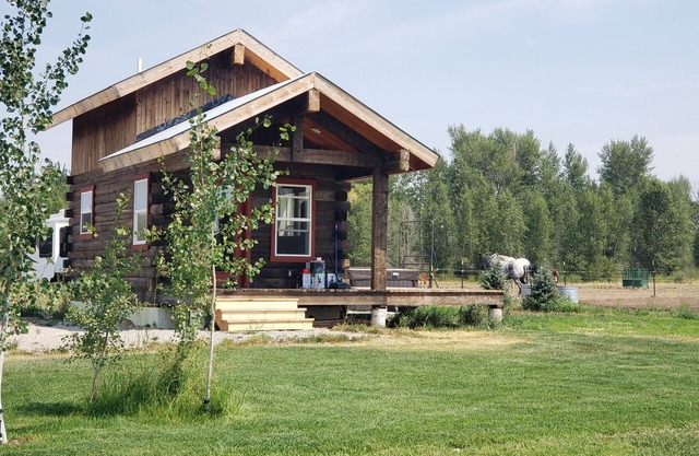 Rustic Country Cabin on horse property with Teton views