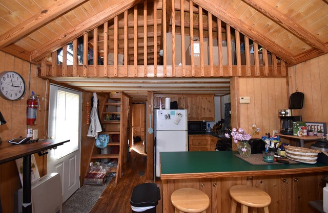 Rustic, cozy lodge available for rent at Plattsburgh RV Park