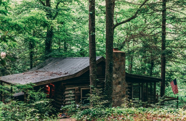Rustic log cabin on Pearson falls rd