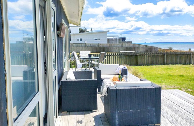 "Salty Dog Beach Bach" is a comfortable and no-frills beachfront retreat.