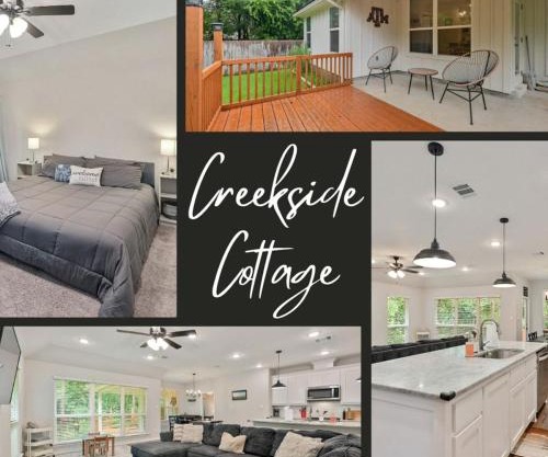 Scenic Creekside Retreat with Modern Comforts Near Texas A&M University in College Station, Texas