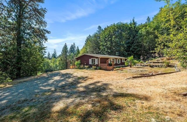 Secluded forest retreat and pond
