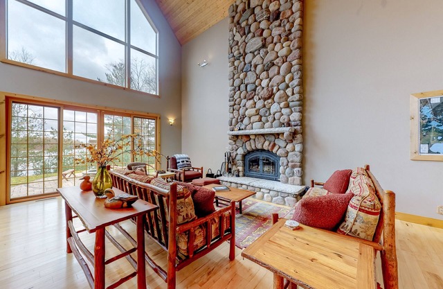 Secluded lakefront home on 10 lake chain with private dock and swimming