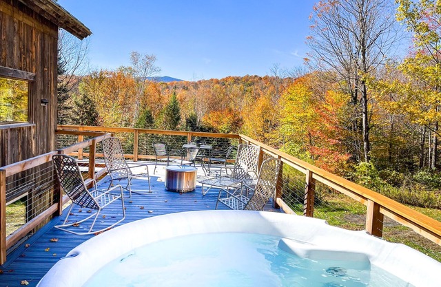 Secluded Vermont Mountain Getaway with Hot tub and Views!