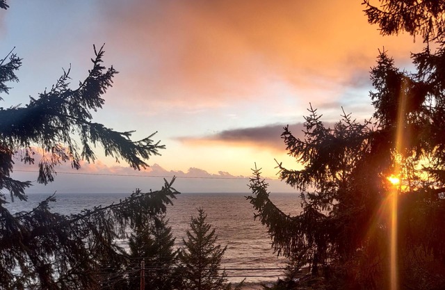Serene A-frame cabin with ocean and mountain views!