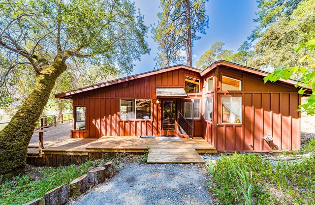 Serene cabin with large deck, woodstoves & trail to river beach - dog-friendly