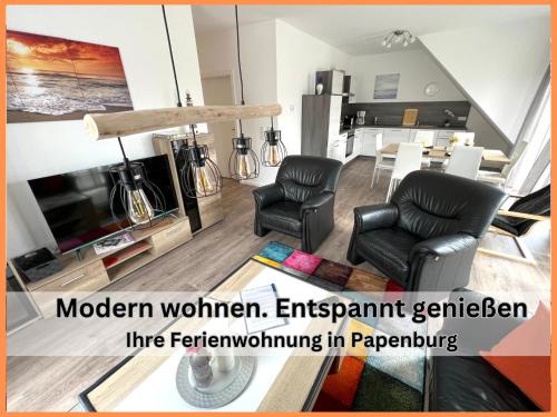 Serviced Apartment " Nautilus " Papenburg Großer Balkon Einbauküche Neubau 74 qm Free Wifi 2 Schlafzimmer