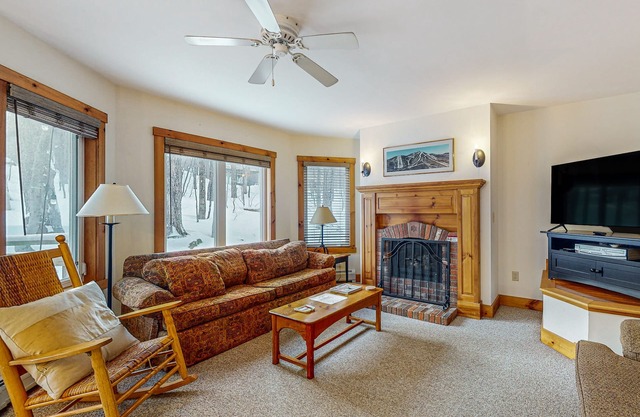 Ski-in/ski-out resort condo with fireplace, waterpark, & golf